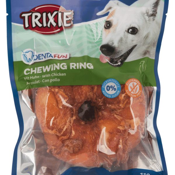 Recompensă pentru câini Trixie Denta Fun Inel cu Pui 110g