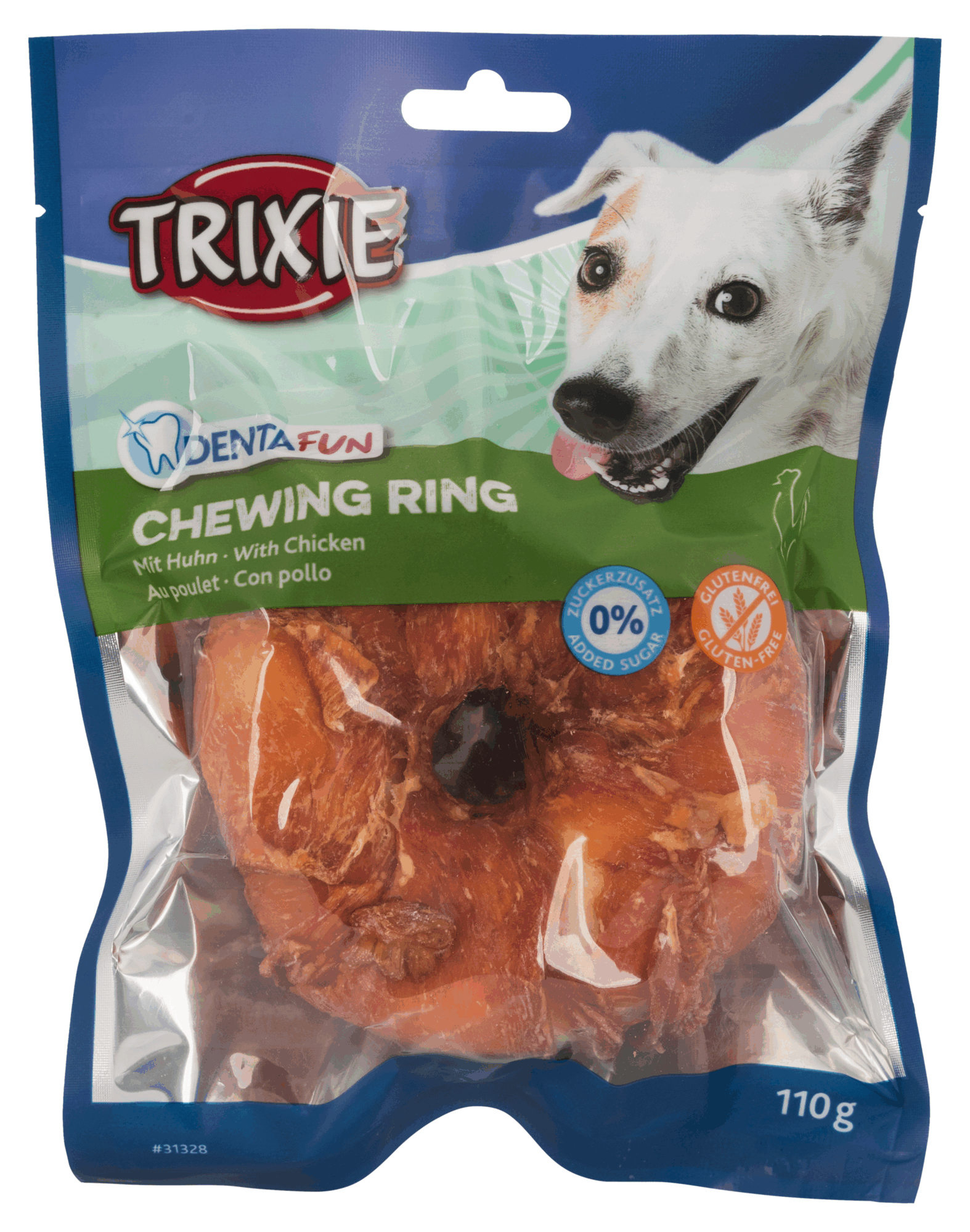 Recompensă pentru câini Trixie Denta Fun Inel cu Pui 110g Recompensă pentru câini Trixie Denta Fun Inel cu Pui 110g