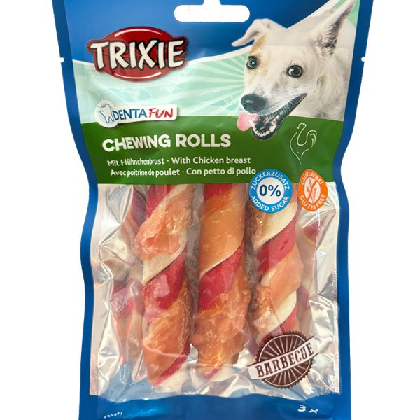 Rulouri Denta Fun cu Pui BBQ pentru Câini - 3 buc, 105g, Trixie