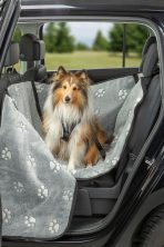 Husă Auto Trixie 0.5x1.45 m Gri/Negru - Protecție Banchetă Câini