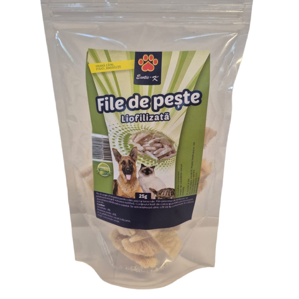 File Liofilizat de Pește Pangasius pentru Câini și Pisici, Exotic-K