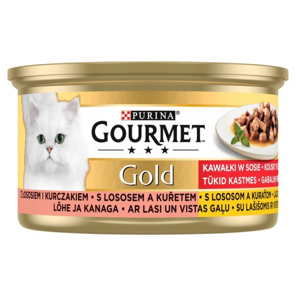 Purina Gourmet Gold cu Somon și Pui în Sos - 85 g