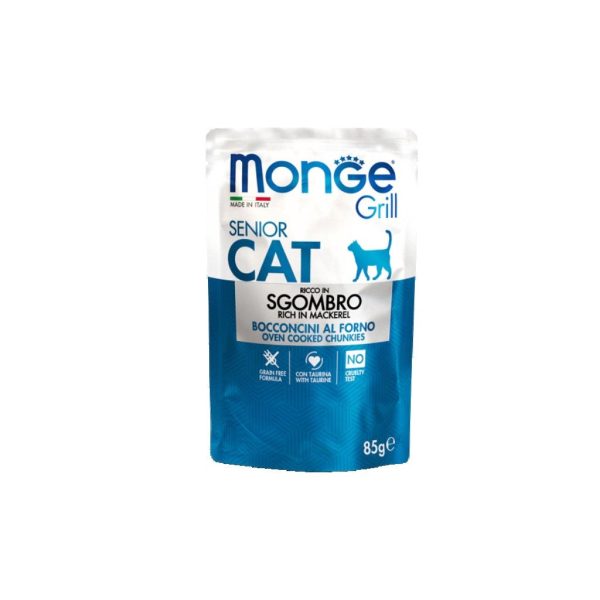 Hrana Umedă Monge pentru Pisici Senior cu Macrou, 85 g