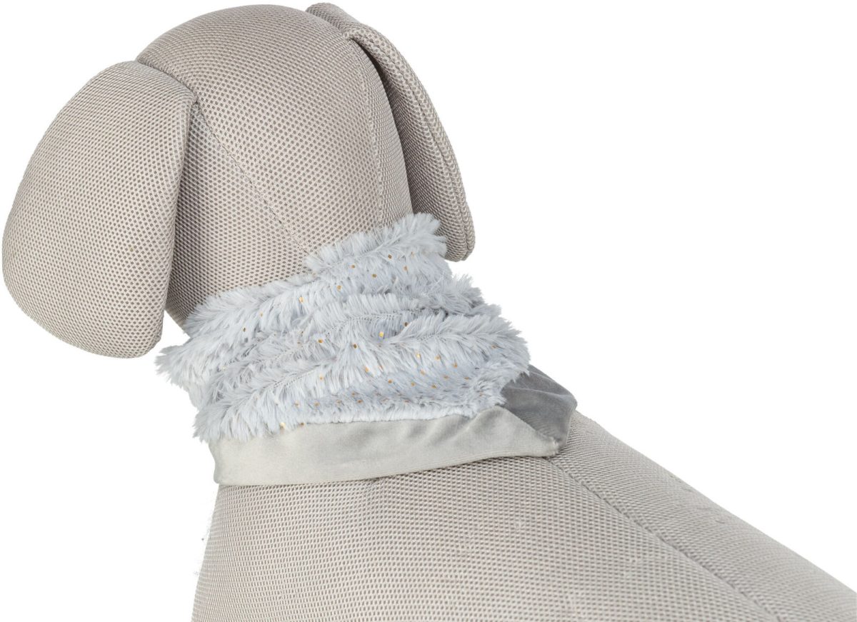 Esarfa Festivă Trixie pentru Câini, 75 cm, Gri, Catifea Moale - imagine 2